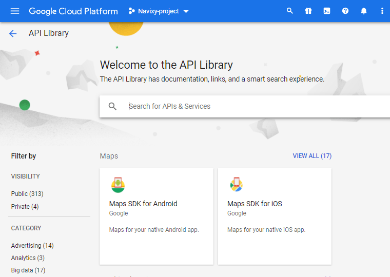 Создание Google API ключей